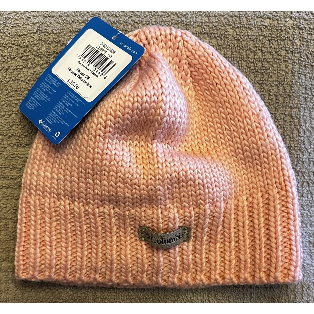 NWT‎ - Columbia Cascade Peak II Beanie Hat Pink - Unisex One Size - MSRP $30